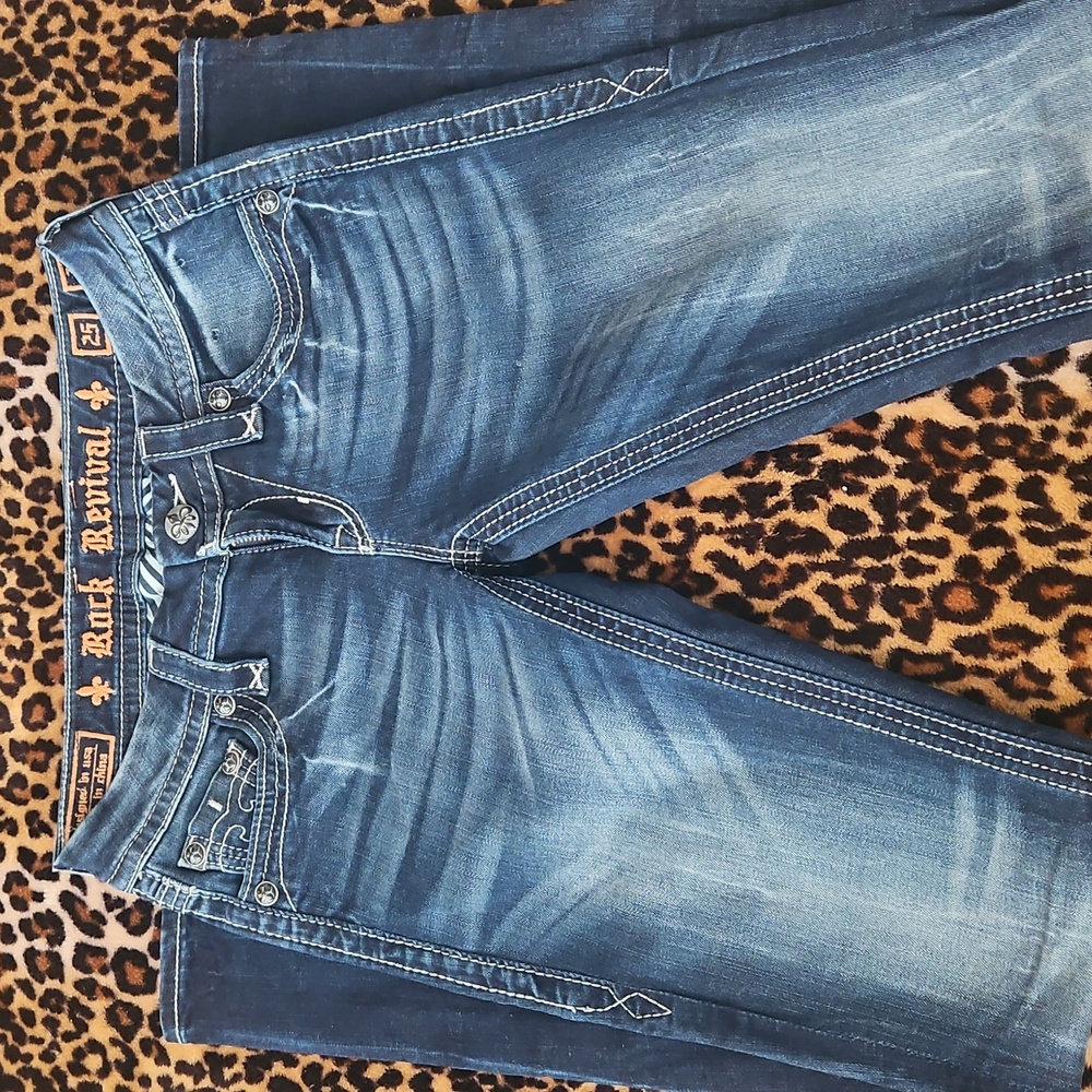 Rock Revival Jessica Skinny Distress Dark Wash Jean, 25